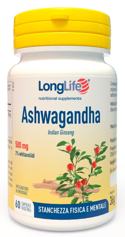 LONGLIFE ASHWAGANDHA 60 CAPSULE 500 MG - UniversoFarmacie.it