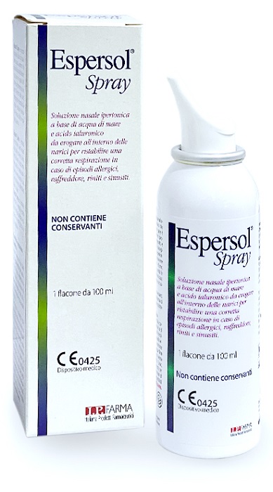 SOLUZIONE NASALE ESPERSOL SPRAY IPERTONICA A BASE DI ACQUA DI MARE E ACIDO IALURONICO 0,02% 100ML - UniversoFarmacie.it