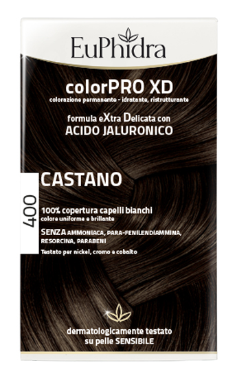 EUPHIDRA COLORPRO XD 400 CASTANO GEL COLORANTE CAPELLI IN FLACONE + ATTIVANTE + BALSAMO + GUANTI - UniversoFarmacie.it