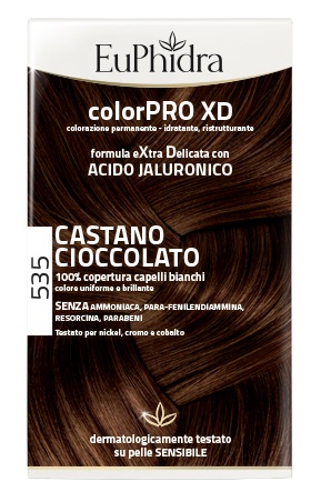 EUPHIDRA COLORPRO XD 535 CASTANO CIOCCOLATO GEL COLORANTE CAPELLI IN FLACONE + ATTIVANTE + BALSAMO + GUANTI - UniversoFarmacie.it