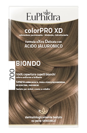 EUPHIDRA COLORPRO XD 700 BIONDO GEL COLORANTE CAPELLI IN FLACONE + ATTIVANTE + BALSAMO + GUANTI - UniversoFarmacie.it