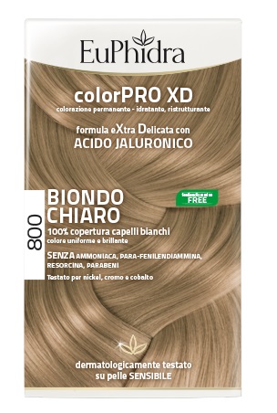 EUPHIDRA COLORPRO XD 800 BIONDO CHIARO GEL COLORANTE CAPELLI IN FLACONE + ATTIVANTE + BALSAMO + GUANTI - UniversoFarmacie.it