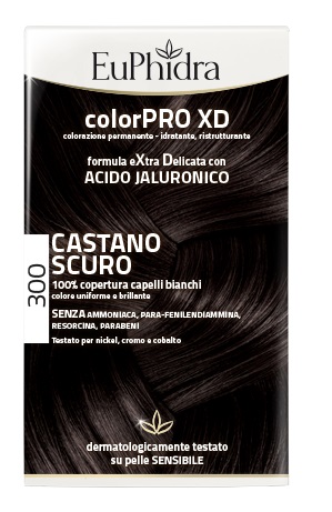 EUPHIDRA COLORPRO XD 300 CASTANO SCURO GEL COLORANTE CAPELLI IN FLACONE + ATTIVANTE + BALSAMO + GUANTI - UniversoFarmacie.it