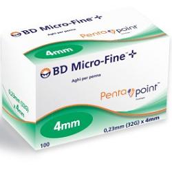 AGO PER PENNA DA INSULINA BD MICROFINE PENTAPOINT GAUGE 32 4 MM 100 PEZZI - UniversoFarmacie.it