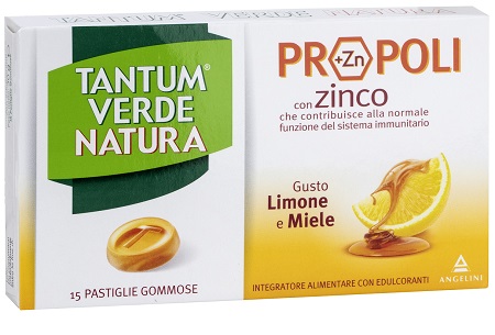 TANTUM VERDE NATURA 15 PASTIGLIE GOMMOSE LIMONE & MIELE - UniversoFarmacie.it