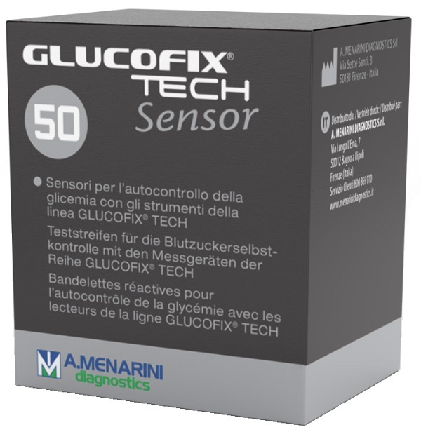 STRISCE MISURAZIONE GLICEMIA GLUCOFIX TECH SENSOR 50 PEZZI - UniversoFarmacie.it