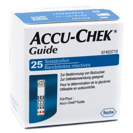 STRISCE MISURAZIONE GLICEMIA ACCU-CHEK GUIDE 25 PEZZI CONFEZIONE RETAIL - UniversoFarmacie.it