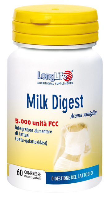 LONGLIFE MILK DIGEST 60 COMPRESSE MASTICABILI - UniversoFarmacie.it