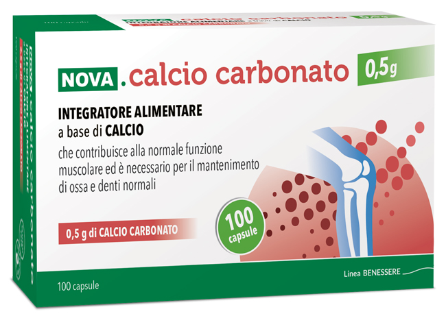 NOVA CALCIO CARBONATO 0,5 G 100 CAPSULE - UniversoFarmacie.it