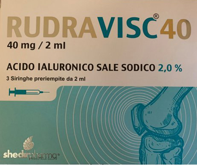 SIRINGA INTRA-ARTICOLARE RUDRAVISC 40 HC ACIDO IALURONICO SALE SODICO 40 MG 2 ML 3 PEZZI - UniversoFarmacie.it