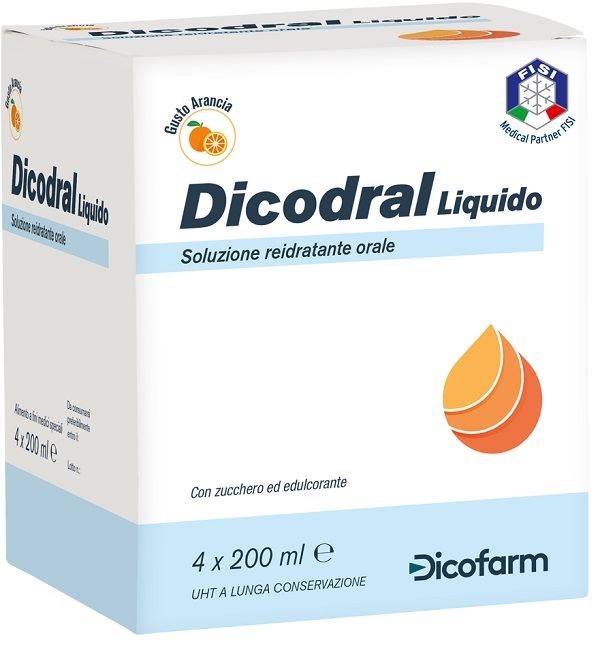 DICODRAL LIQUIDO SOLUZIONE REIDRATANTE ORALE 4 X 200 ML - UniversoFarmacie.it