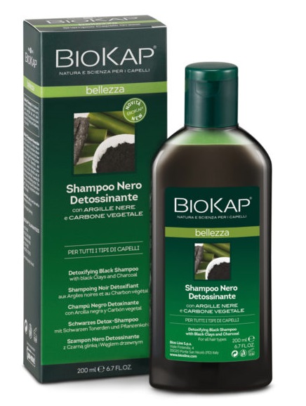 BIOKAP BELLEZZA SHAMPOO NERO DETOSSINANTE 200 ML BIOSLINE - UniversoFarmacie.it
