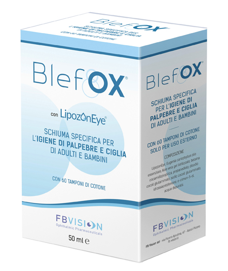 BLEFOX SCHIUMA SPECIFICA PER IGIENE PALPEBRE E CIGLIA 50 ML CON EROGATORE + 60 DISCHETTI - UniversoFarmacie.it