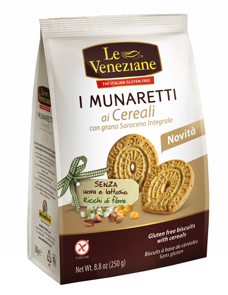 LE VENEZIANE MUNARETTI BISCOTTI CEREALI GRANO SARACENO INTEGRALE 250 G - UniversoFarmacie.it