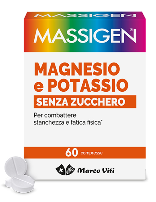 MASSIGEN MAGNESIO POTASSIO SENZA ZUCCHERI 60 COMPRESSE - UniversoFarmacie.it