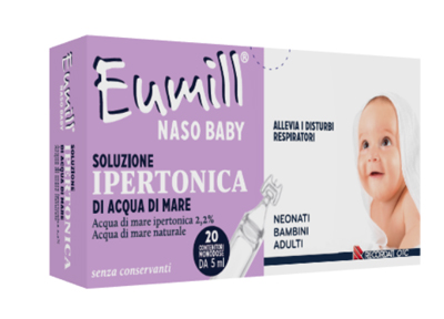 EUMILL NASO BABY SOLUZIONE IPERTONICA 20 CONTENITORI MONODOSE 5 ML - UniversoFarmacie.it