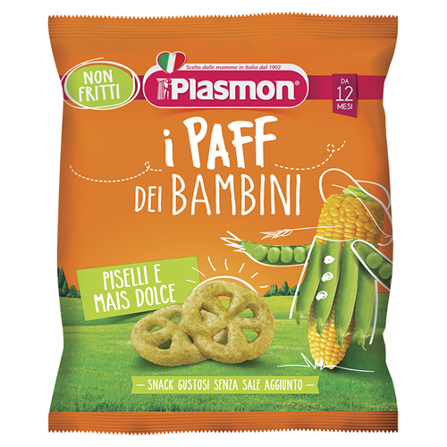PLASMON DRY SNACK PAFF PISELLI-MAIS 15 G - UniversoFarmacie.it