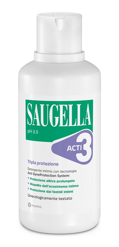 SAUGELLA ACTI3 TRIPLA PROTEZIONE DETERGENTE INTIMO 500 ML - UniversoFarmacie.it