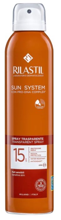 RILASTIL SUN SYSTEM TRANSPARENT SPRAY SPF15 200 ML - UniversoFarmacie.it