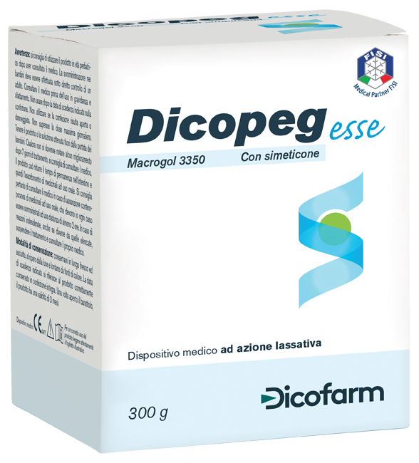 POLIMERO INERTE IDROSOLUBILE MACROGOL 3350 DICOPEG ESSE CON SIMETICONE PER TRATTAMENTO STIPSI POLVERE 300 G - UniversoFarmacie.it