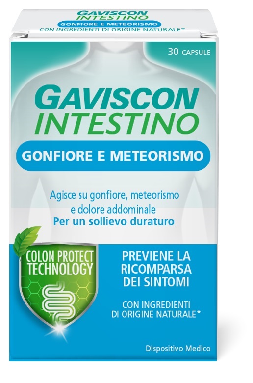 GAVISCON INTESTINO GONFIORE E METEORISMO 30 CAPSULE - UniversoFarmacie.it