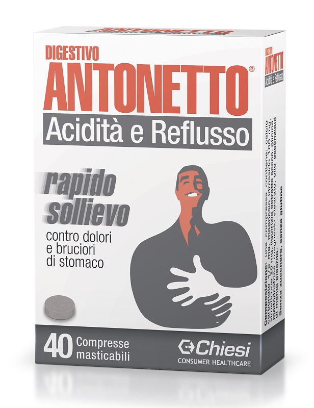 DIGESTIVO ANTONETTO ACIDITA' E REFLUSSO 40 COMPRESSE MASTICABILI - UniversoFarmacie.it