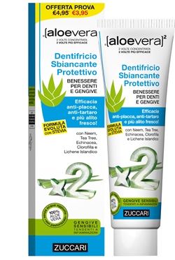 ALOEVERA2 DENTIFRICIO SBIANCANTE PROTETTIVO CON STEVIA 100 ML - UniversoFarmacie.it