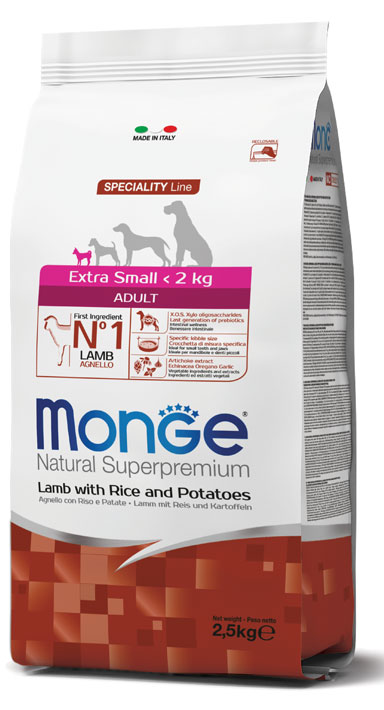 MONGE EXTRA SMALL ADULT AGNELLO RISO & PATATE 800 G - UniversoFarmacie.it