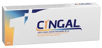 SIRINGA PRERIEMPITA INTRA ARTICOLARE CINGAL 4 ML 22MG/ML ACIDO RETICOLATO CON 4,5 MG/ML TRIAMCINOLONE ESACETONIDE - UniversoFarmacie.it