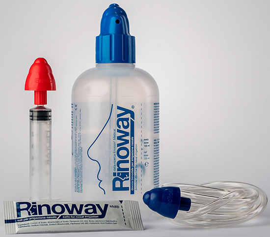 RINOWAY DOCCIA PER IRRIGAZIONE NASALE + 15 SALI ISOTONICI - UniversoFarmacie.it