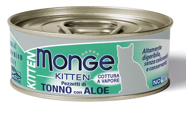 MONGE NATURAL QUALITY GATTO MONGE JELLY PEZZETTI TONNO BONITO/ALOE KITTEN 80 G - UniversoFarmacie.it