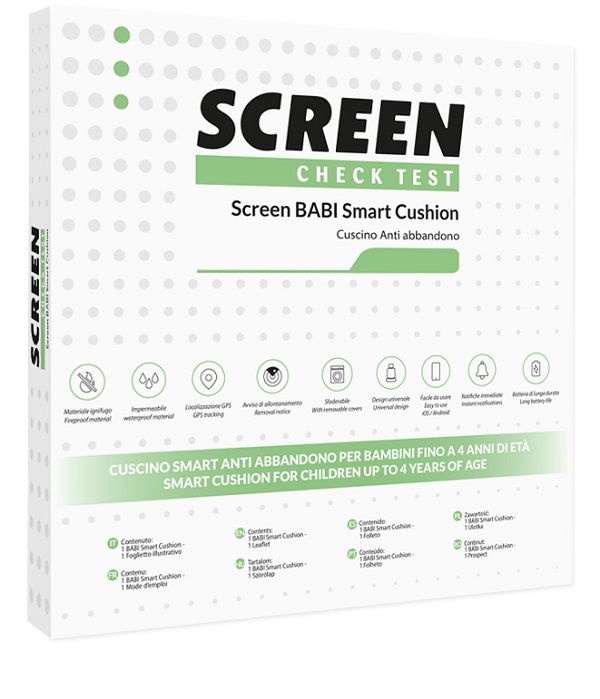SCREEN BABI SMART CUSHION CUSCINO ANTIABBANDONO SEGGIOLINO AUTO CON ALLARME SONORO SU APP - UniversoFarmacie.it