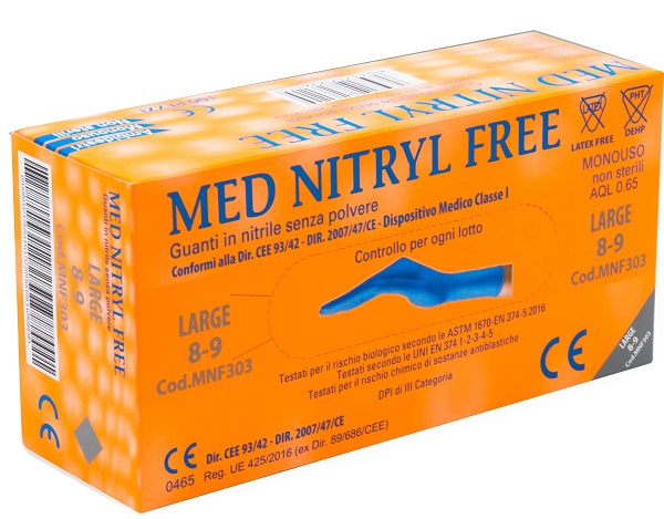 GUANTI NITRILE SENZA POLVERE LARGE 100 PEZZI GAMMADIS - UniversoFarmacie.it