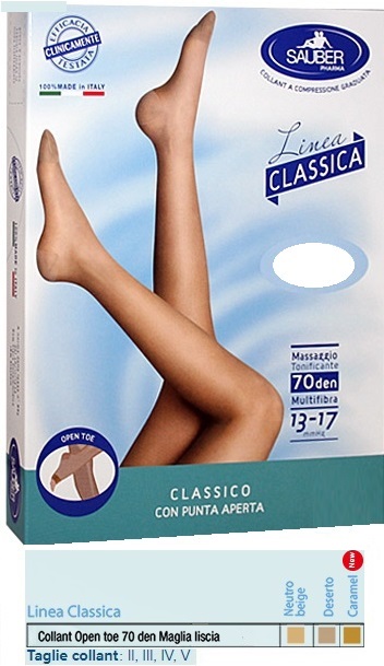 SAUBER COLLANT OPEN TOE MAGLIA LISCIA 70 DEN COLORE NEUTRO BEIGE TAGLIA 5 LINEA CLASSICA - UniversoFarmacie.it