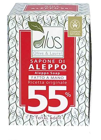 ALUS OLIVE & LAUREL SAPONE DI ALEPPO FATTO A MANO 55% 200 G - UniversoFarmacie.it