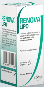 RENOVA COLLIRIO SOSTITUTO LACRIMALE A BASE DI ACIDO IALURONICO 0,4% E LIPIDI FLACONE DA 10 ML SENZA CONSERVANTI - UniversoFarmacie.it