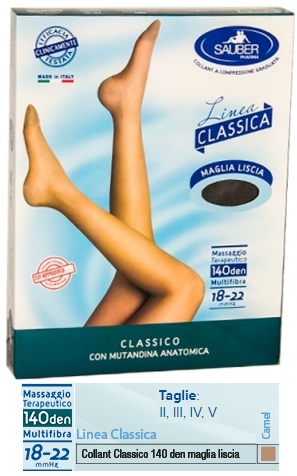 SAUBER CLASSICO COLLANT 140 DENARI MAGLIA LISCIA CAMEL 3 - UniversoFarmacie.it
