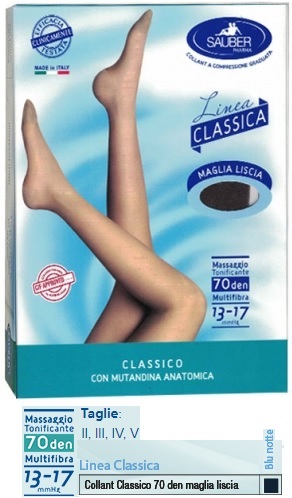 SAUBER CLASSICO COLLANT 70 DENARI MAGLIA LISCIA BLU NOTTE 2 - UniversoFarmacie.it
