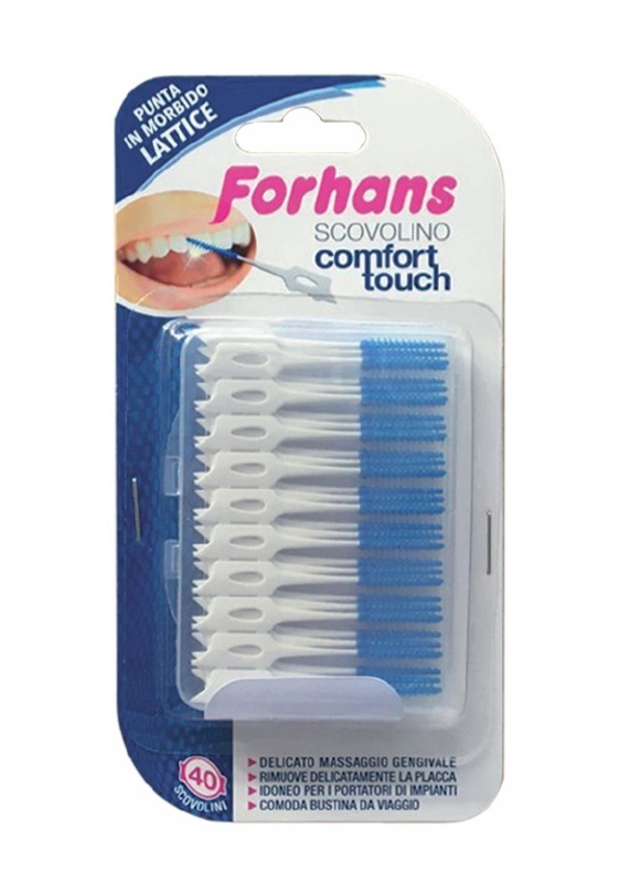 FORHANS SCOVOLINO COMFORT TOUCH PUNTA IN LATTICE 40 PEZZI - UniversoFarmacie.it