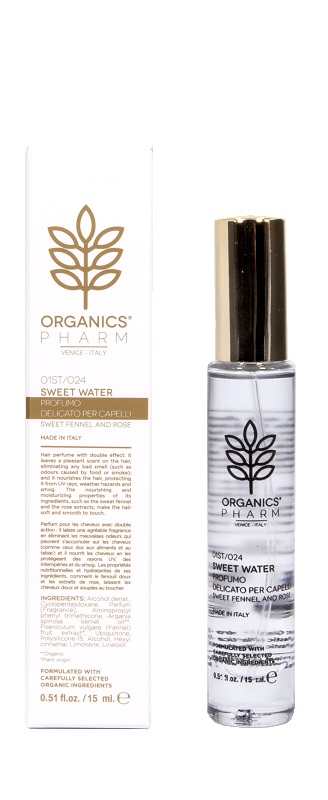 ORGANICS PHARM SWEET WATER PROFUMO DELICATO PER CAPELLI FINOCCHIO E ROSA 15 ML - UniversoFarmacie.it