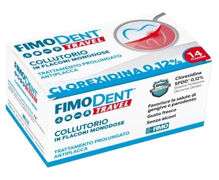 FIMODENT TRAVEL COLLUTORIO CLOREXIDINA SPDD 0,12% 14 FLACONCINI MONODOSE 10 ML - UniversoFarmacie.it