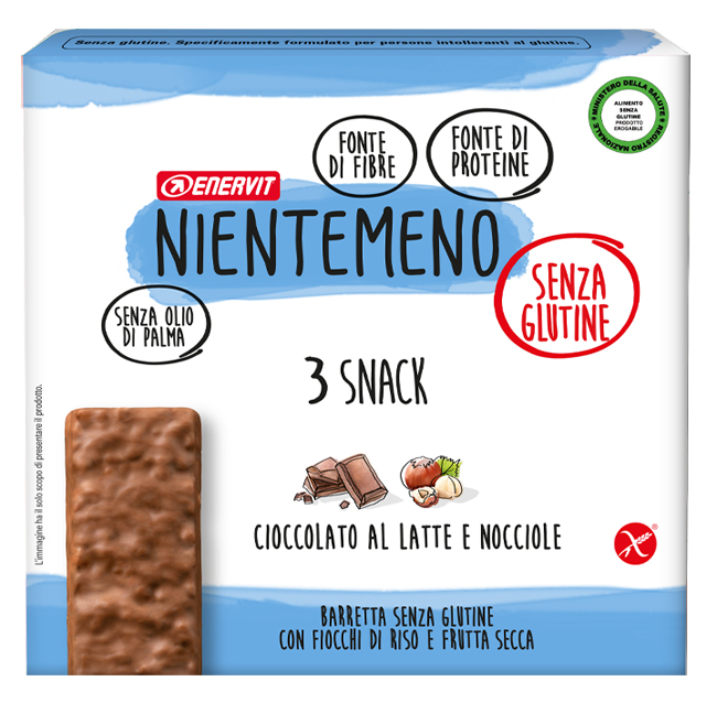 NIENTEMENO BAR CIOCCOLATO AL LATTE NOCCIOLE 3 X 33 G - UniversoFarmacie.it