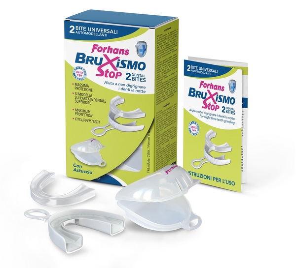 BITE UNIVERSALI AUTOMODELLANTI BRUXISMO STOP FORHANS 2 PEZZI - UniversoFarmacie.it