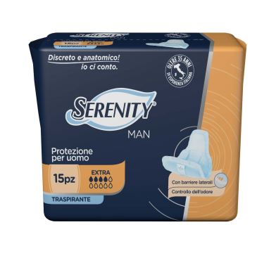 PANNOLINO SERENITY LIGHT MAN EXTRA CON ADESIVO O ALTRO FISSAGGIO 15 PEZZI - UniversoFarmacie.it