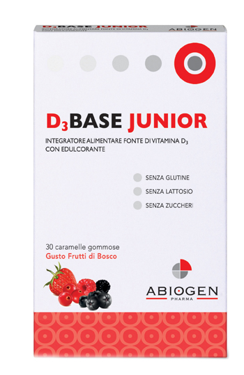 D3BASE JUNIOR 30 CARAMELLE GOMMOSE FRUTTI DI BOSCO - UniversoFarmacie.it