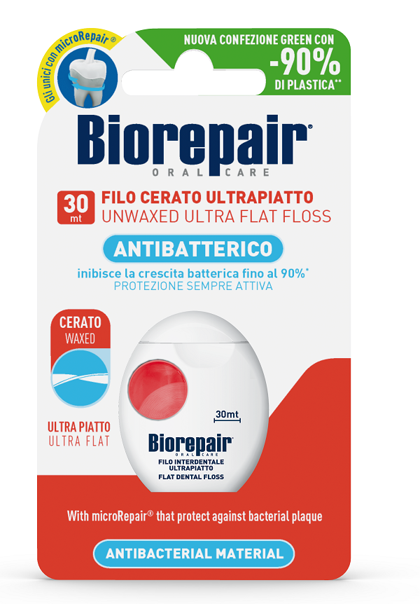 BIOREPAIR ORAL CARE ANTIBATTERICO FILO NON CERATO ULTRAPIATTO DENTI SENSIBILI 25+5 METRI - UniversoFarmacie.it