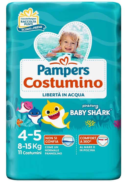 PAMPERS COSTUMINO BABY SHARK CP S 4-5 11 PEZZI - UniversoFarmacie.it