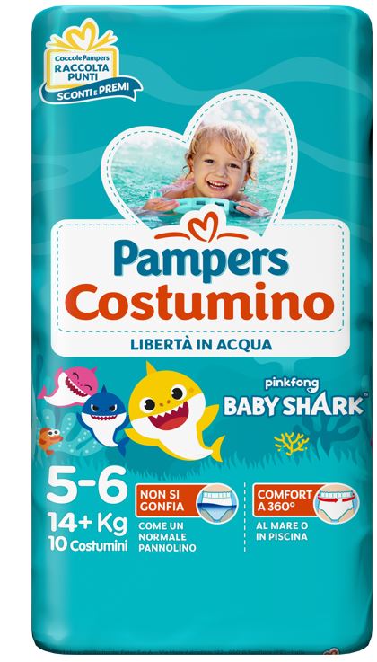 PAMPERS COSTUMINO BABY SHARK CP S 5-6 10 PEZZI - UniversoFarmacie.it