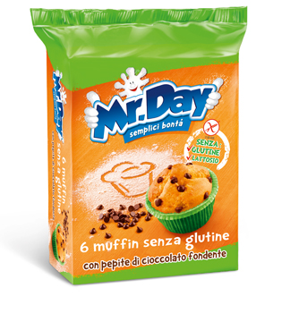MR DAY MUFFIN SENZA GLUTINE CON PEPITE DI CIOCCOLATO FONDENTE 6 X 42 G - UniversoFarmacie.it