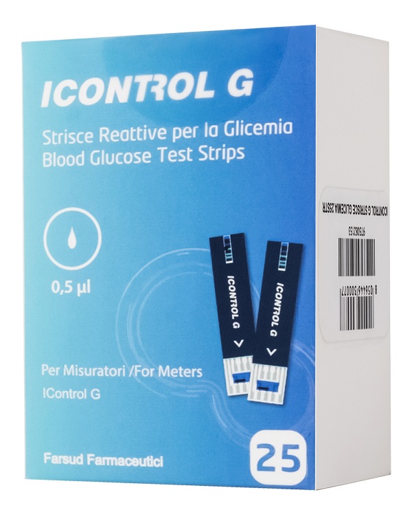 STRISCE MISURAZIONE GLICEMIA ICONTROL G 25 PEZZI - UniversoFarmacie.it
